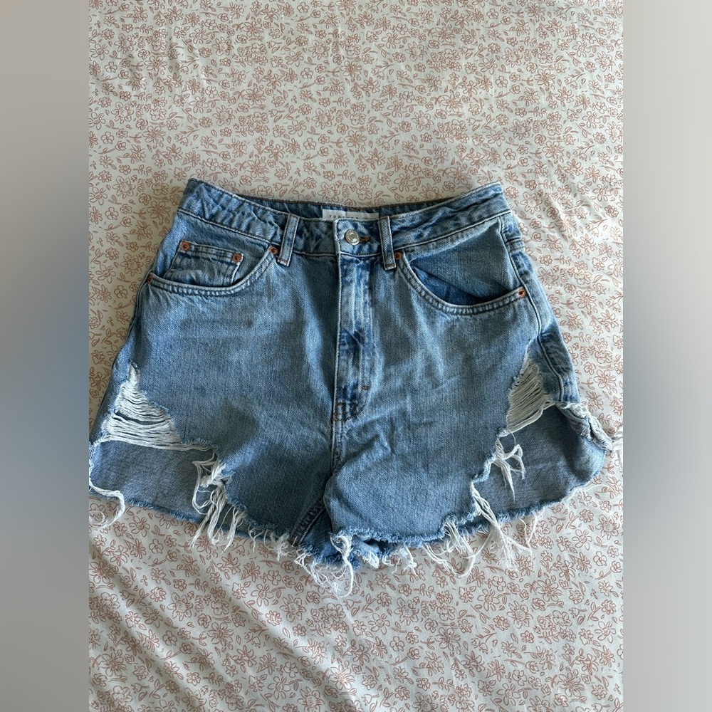 Topshop women’s high waisted denim shorts